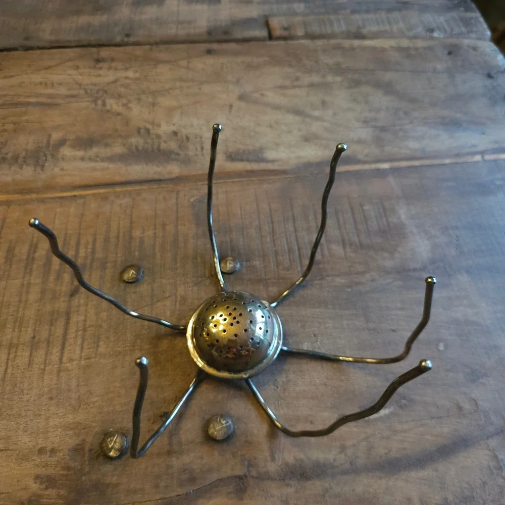 Vintage Silver Metal Spider Tea Strainer Gothic Oddity Decor Michael Aram